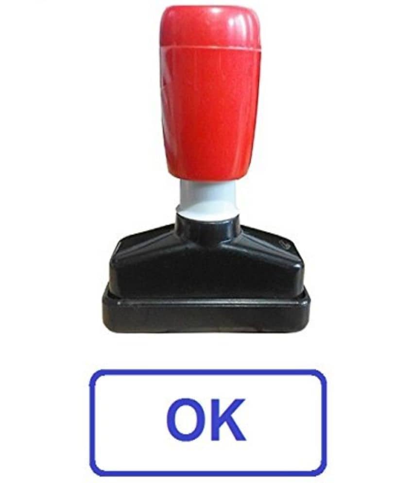 Dey 's Stationery Store OK Pre-Inked Rubber Stamp Office Stationary Message - OK ( Blue Pack of1 )