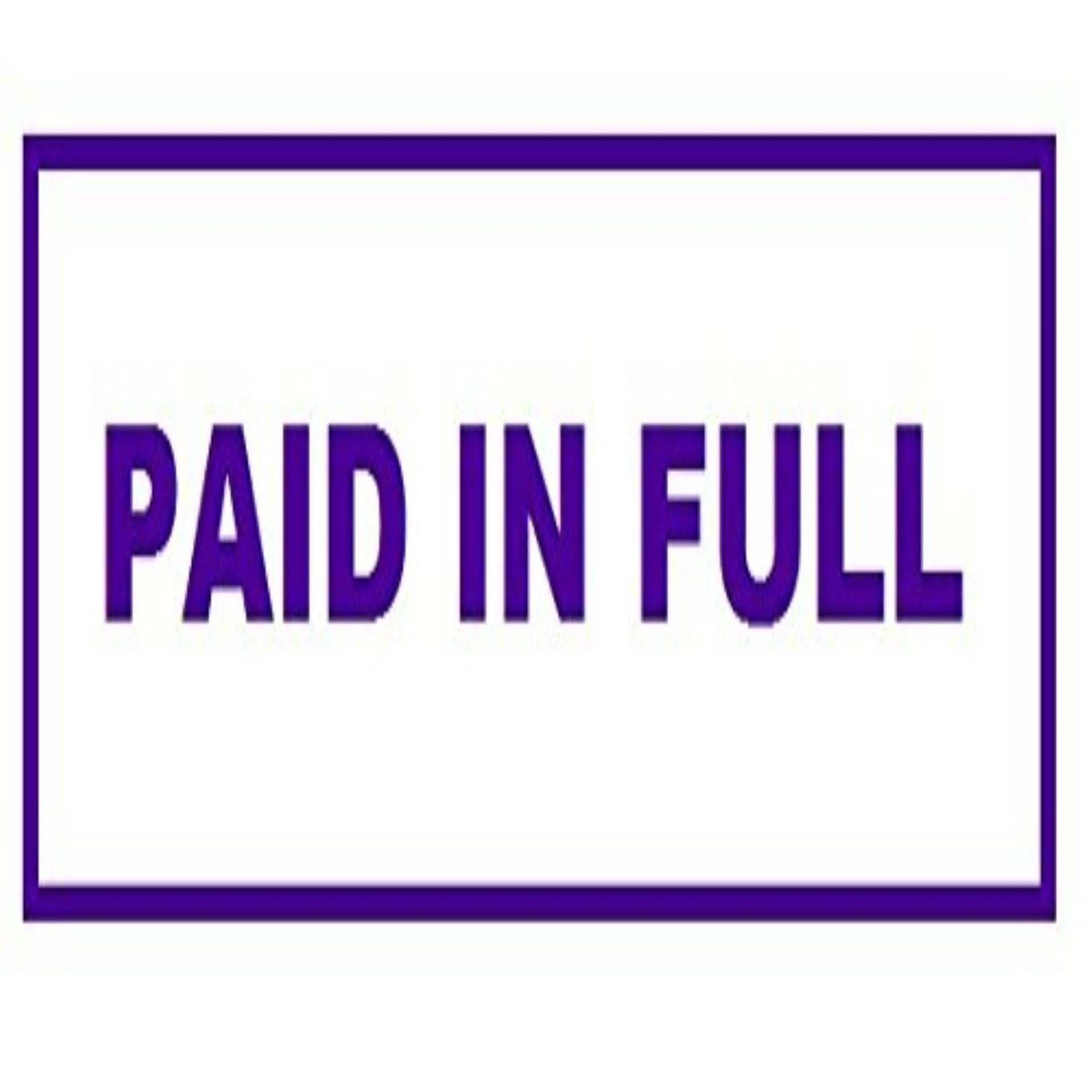 Dey 's Stationery Store Paid in Full Pre-Inked Rubber Stamp Office Stationary Message - Paid in Full Blue Pack of 1 )