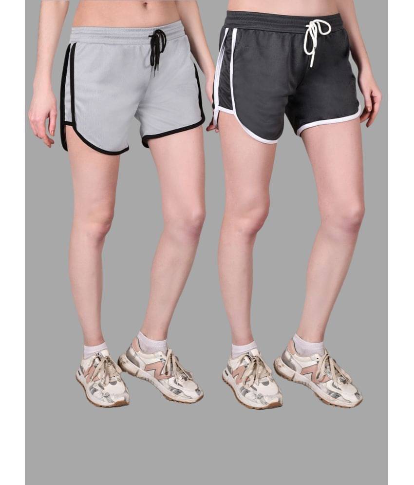     			Fabric Falcon Multi Polyester Lycra Solid Shorts - Single