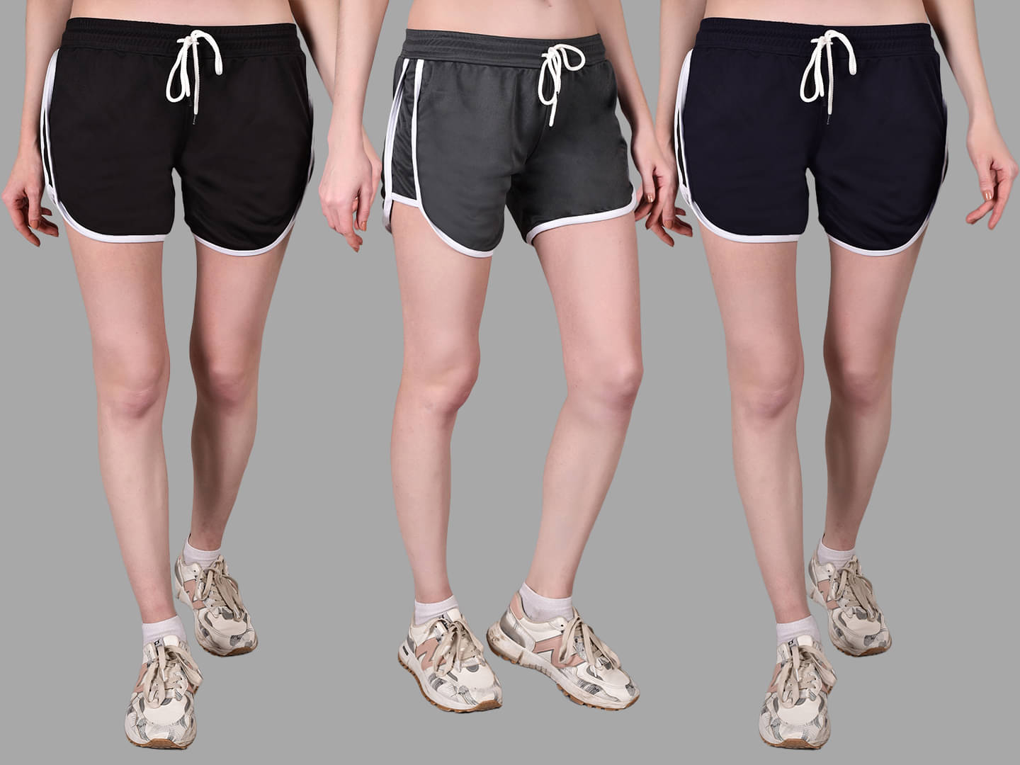     			Fabric Falcon Multi Polyester Lycra Solid Shorts - Single