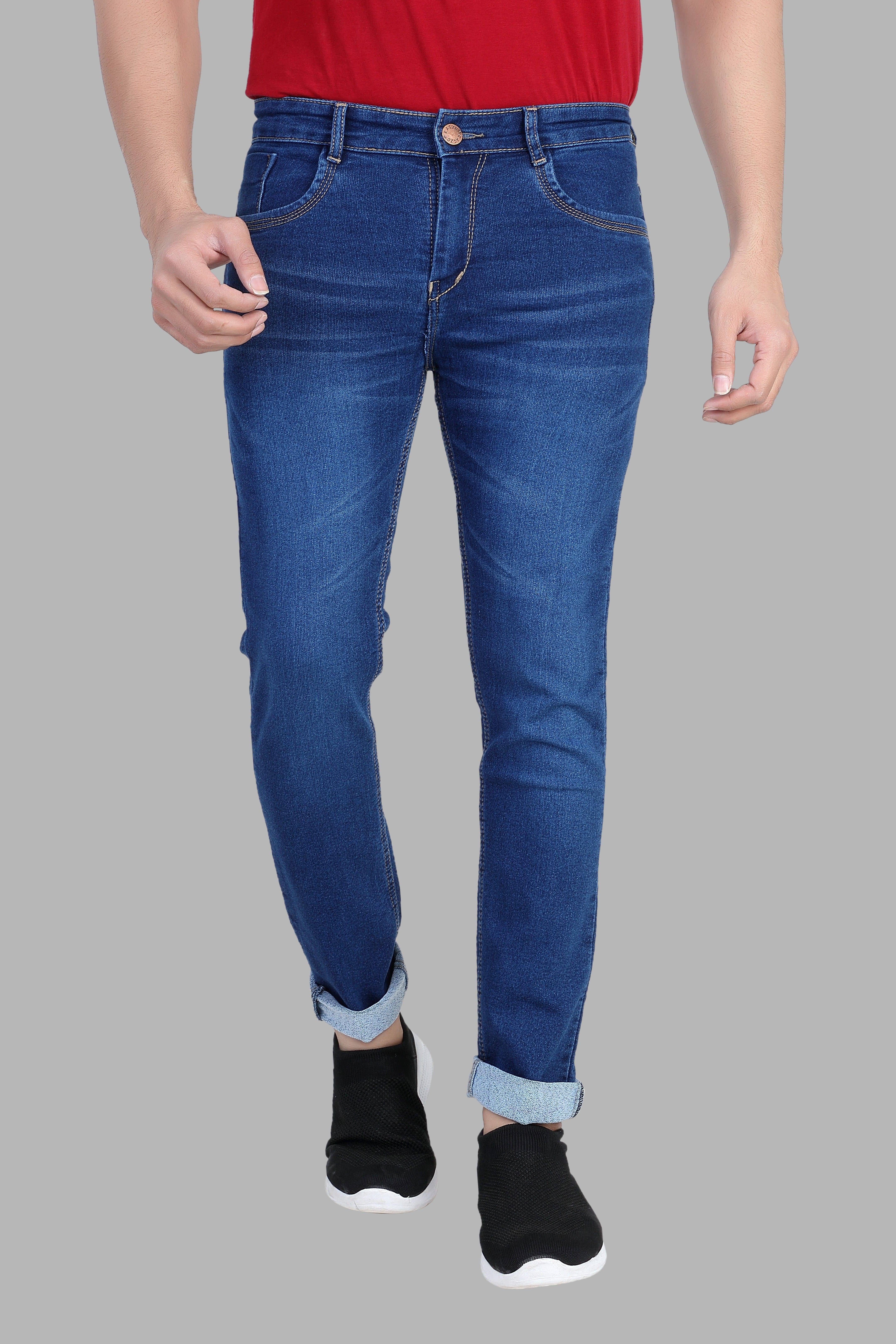 RAGZO - Blue Denim Slim Fit Men's Jeans ( Pack of 1 ) - Jeans | Buy online on ZillyBuy