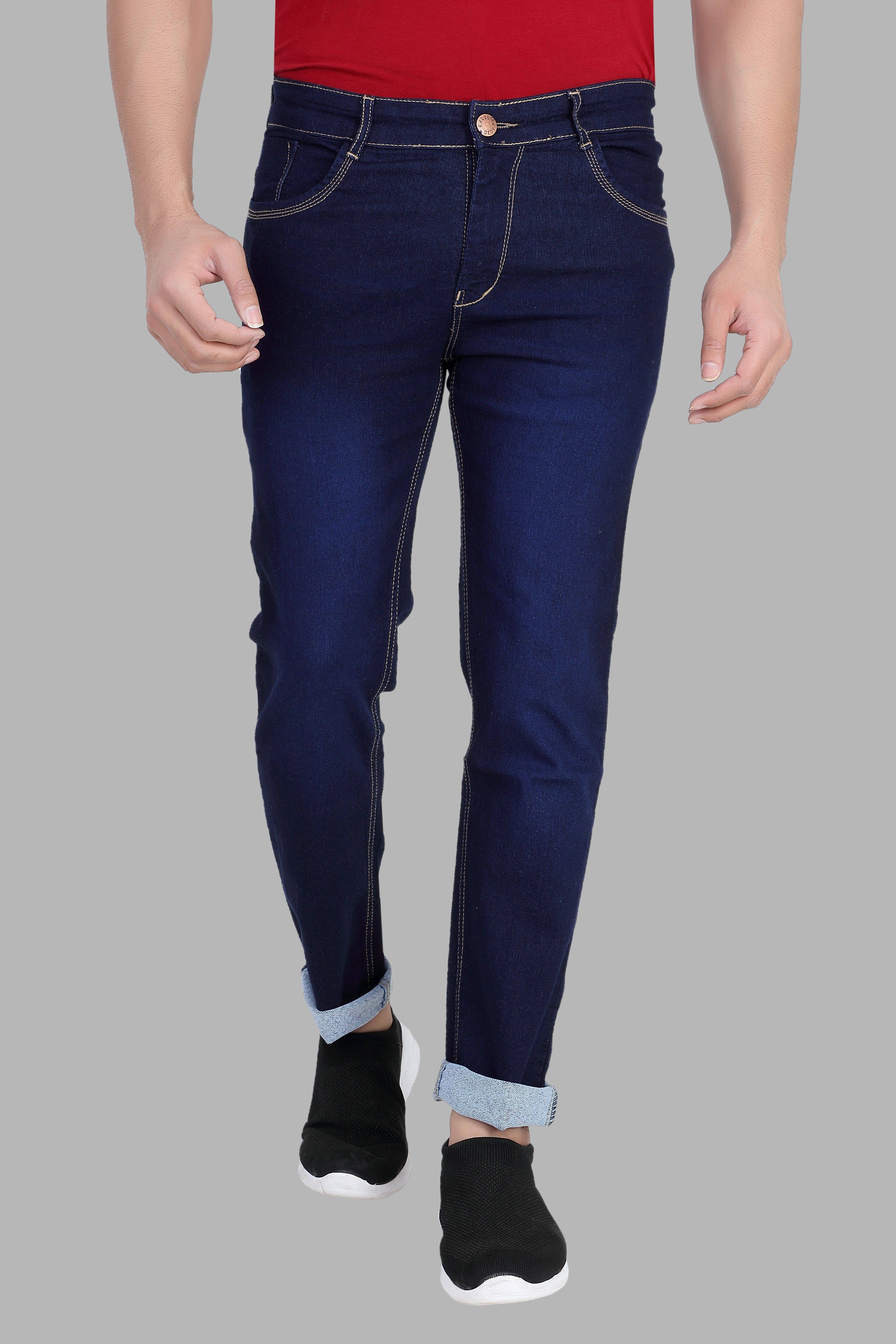 RAGZO - Dark Blue Denim Slim Fit Men's Jeans ( Pack of 1 ) RAGZO - Dark Blue Denim Slim Fit Men's Jeans ( Pack of 1 )