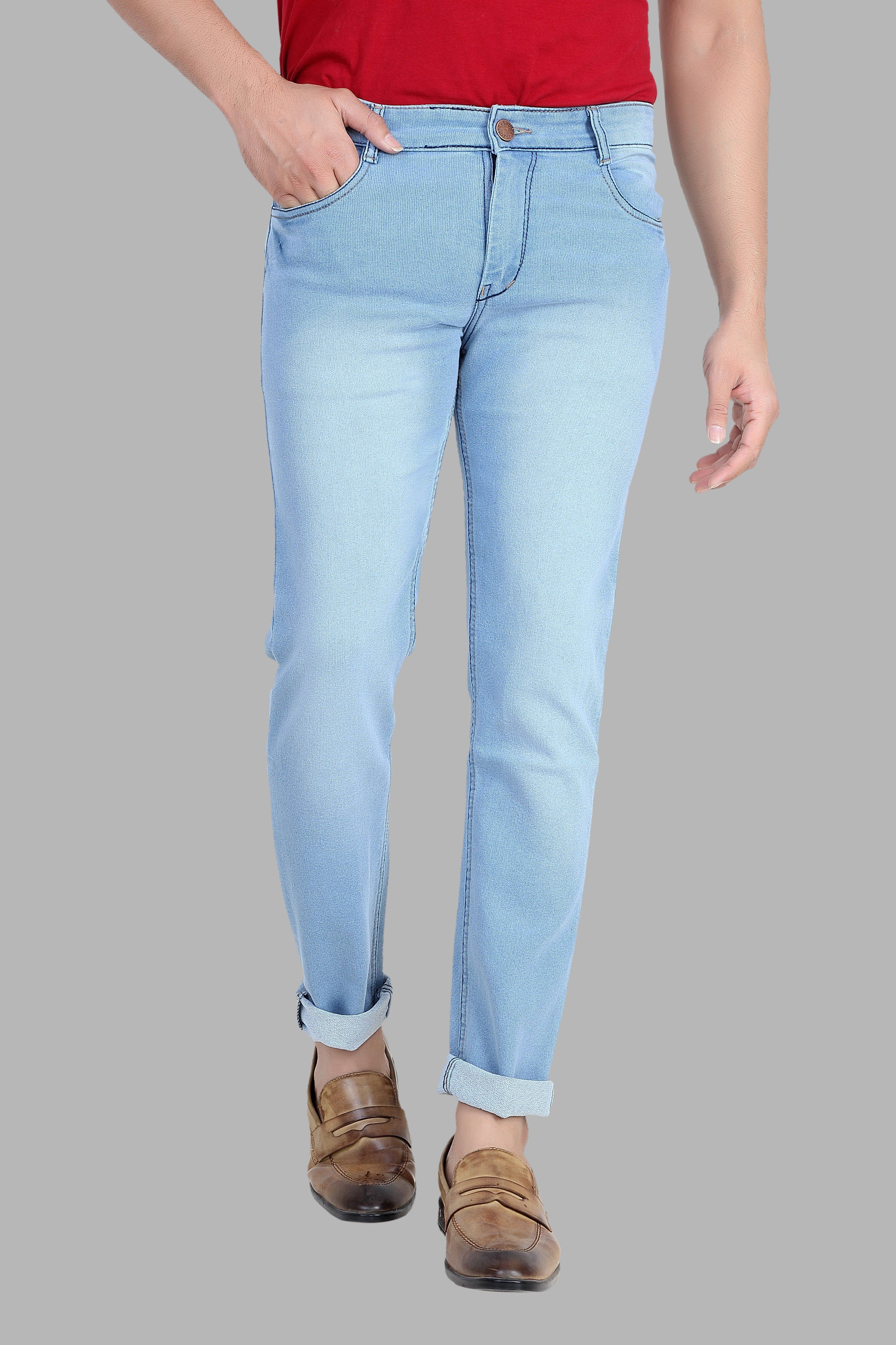RAGZO - Light Blue Denim Slim Fit Men's Jeans ( Pack of 1 ) - Jeans | Buy online on ZillyBuy