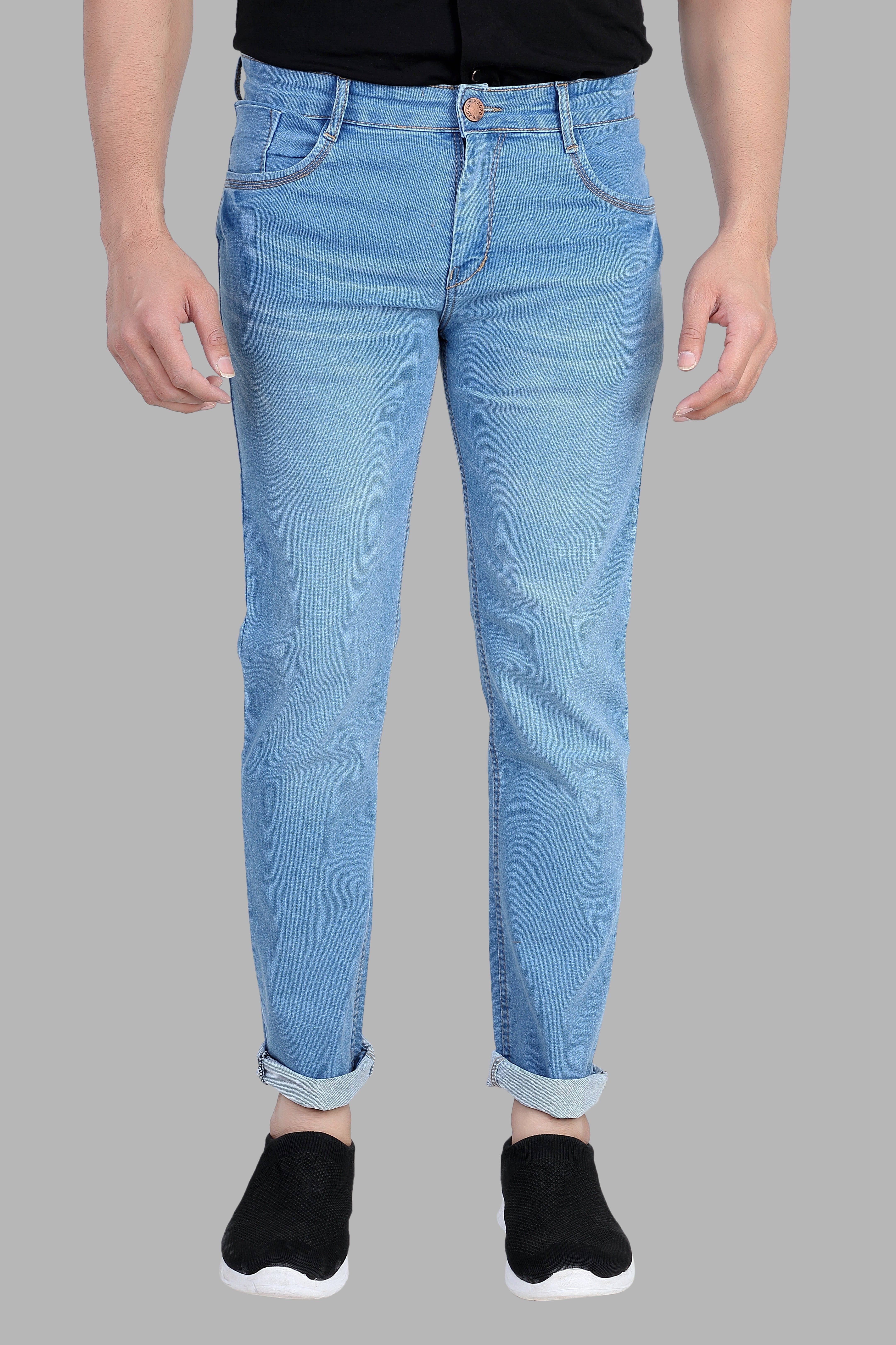 RAGZO - Light Blue Denim Slim Fit Men's Jeans ( Pack of 1 ) - Jeans | Buy online on ZillyBuy