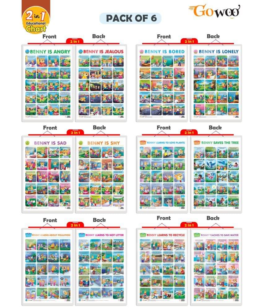     			Set of 6 | 2 IN 1 BENNY IS ANGRY AND BENNY IS JEALOUS,  BENNY IS BORED AND BENNY IS LONELY, BENNY IS SAD AND BENNY IS SHY, BENNY LEARNS TO LOVE PLANTS AND BENNY SAVES THE TREE, BENNY LEARNS ABOUT POLLUTION AND BENNY LEARNS NOT TO LITTER and More