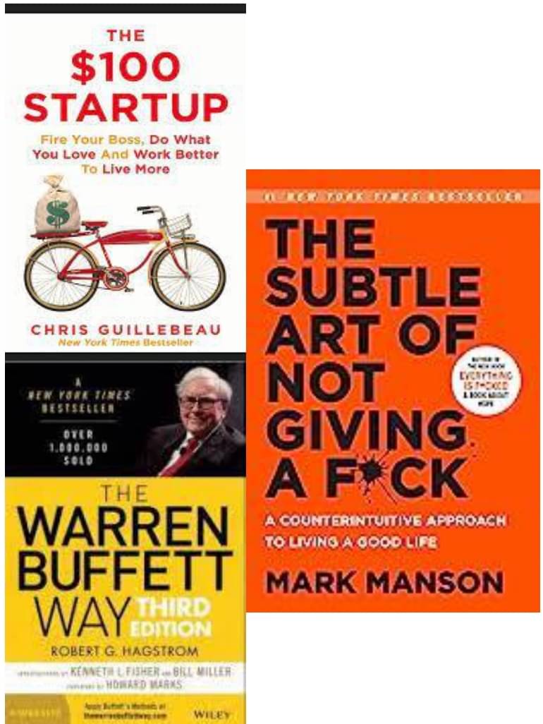     			100 dollar startup + The Subtle Art + the warren buffett way