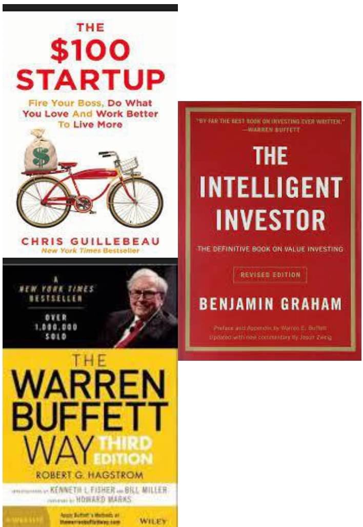 100 dollar startup + The warren buffett way + The Intelligent Investor 100 dollar startup + The warren buffett way + The Intelligent Investor