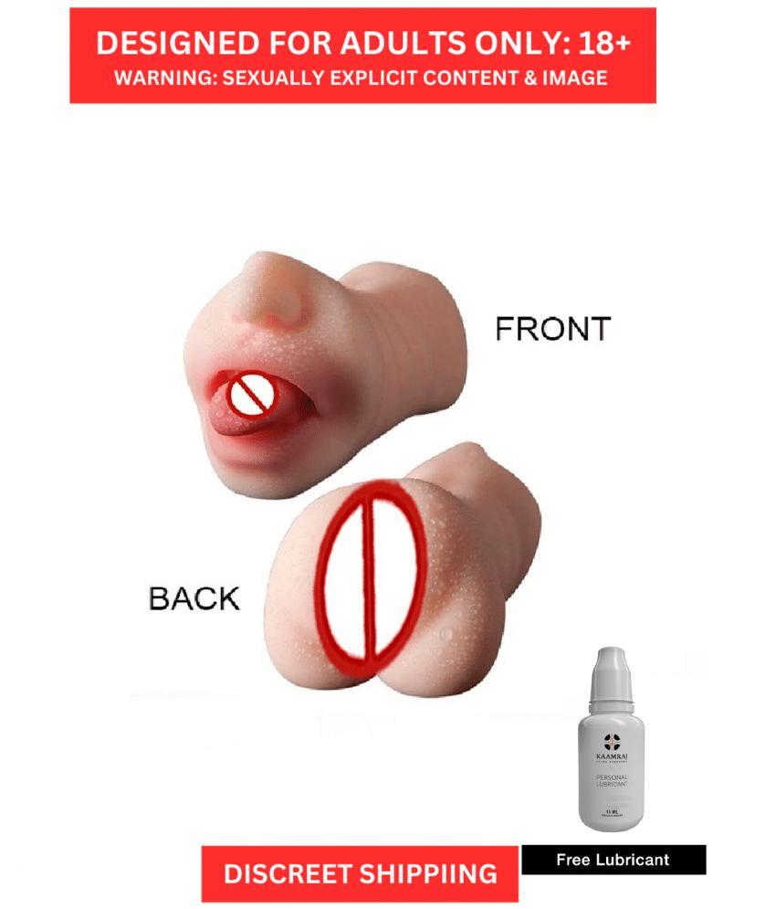 3D Mouth and Vagina Masturbator Sex Toys For Men + Free Lubricant