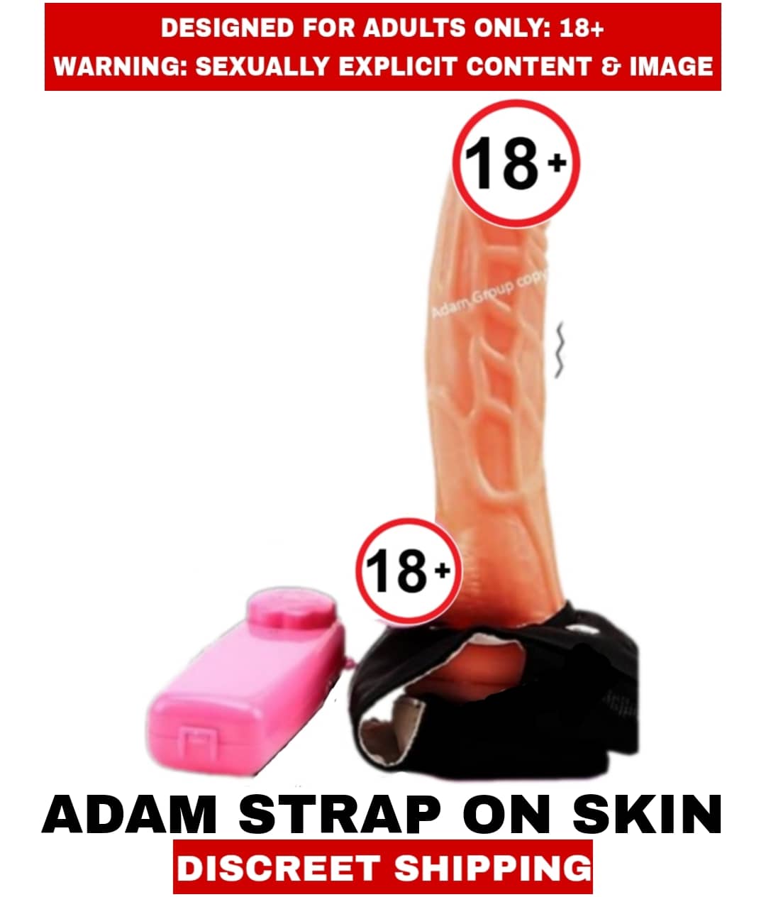 ADAM STRAP ON Hollow Skin Dildo Remote Controlled Different Vibration For Men