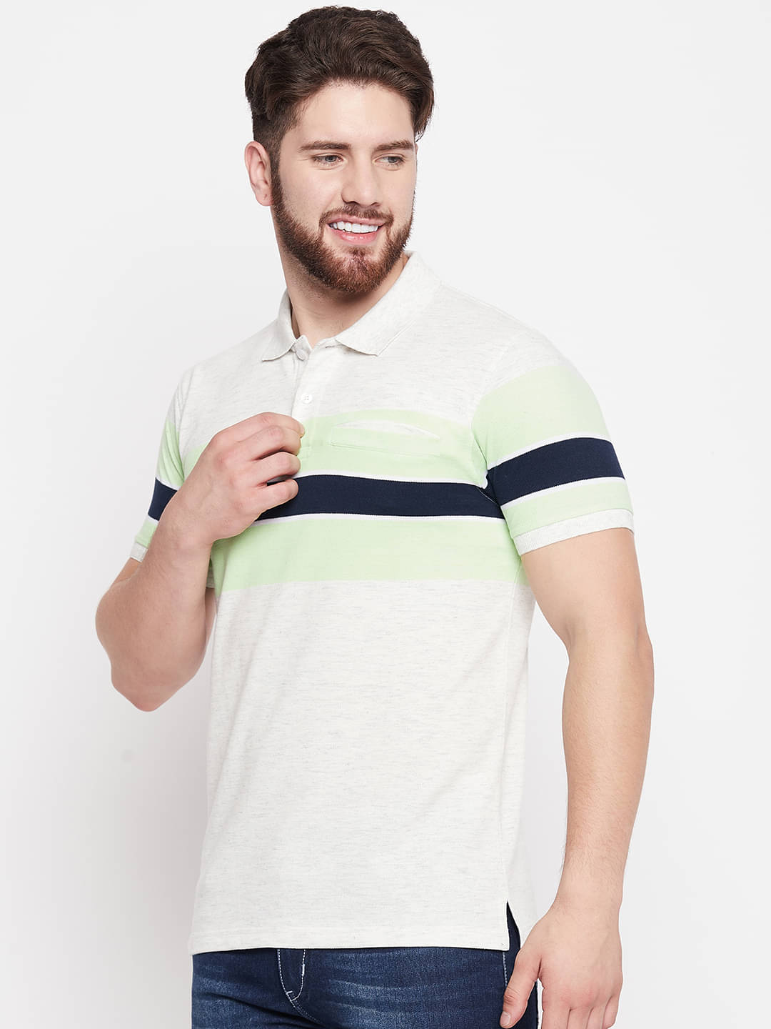     			AUSTIN WOOD - Multicolor Cotton Blend Regular Fit Men's Polo T Shirt ( Pack of 1 )