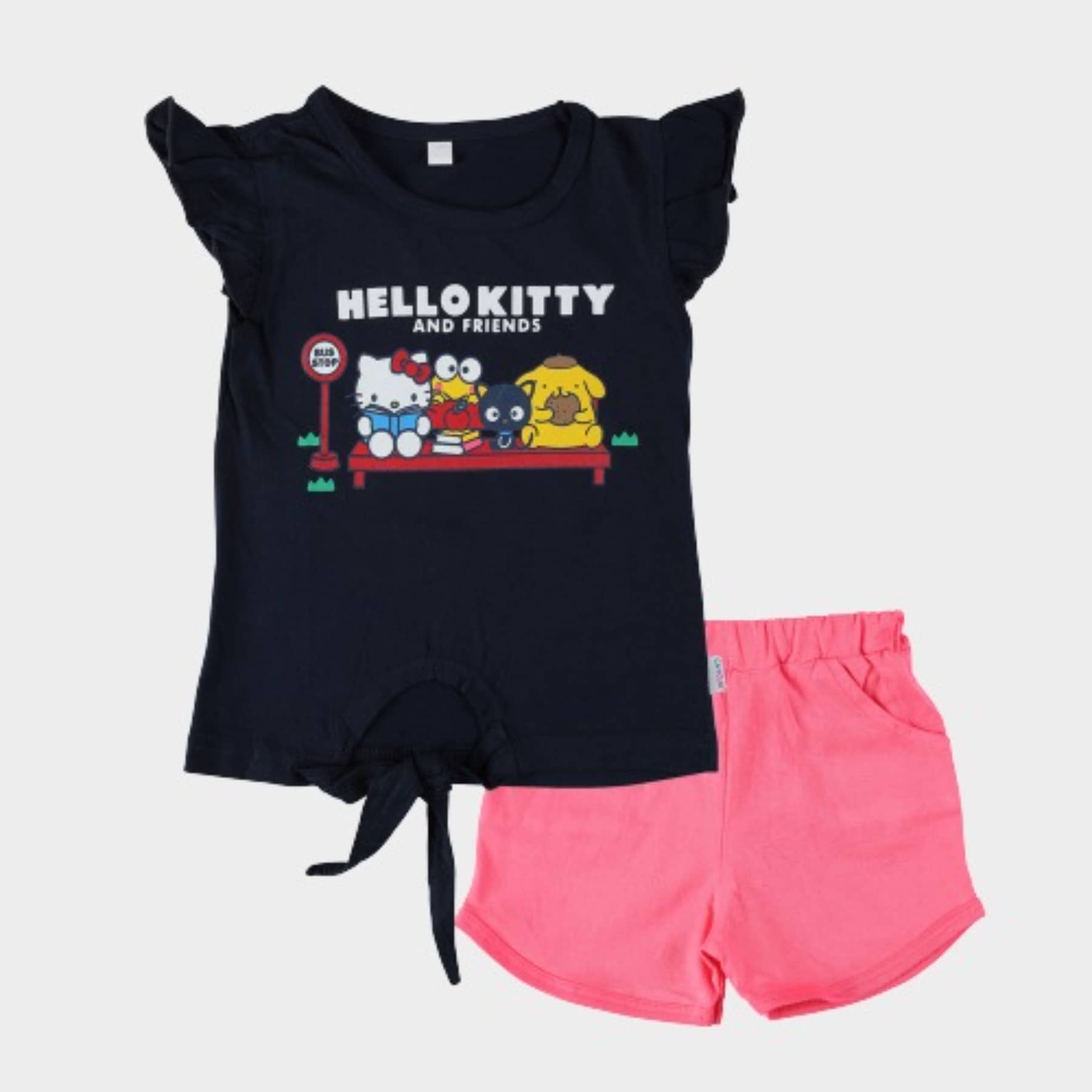 CATCUB Pack of 1 Baby Girls Cotton Top & Shorts ( Navy )