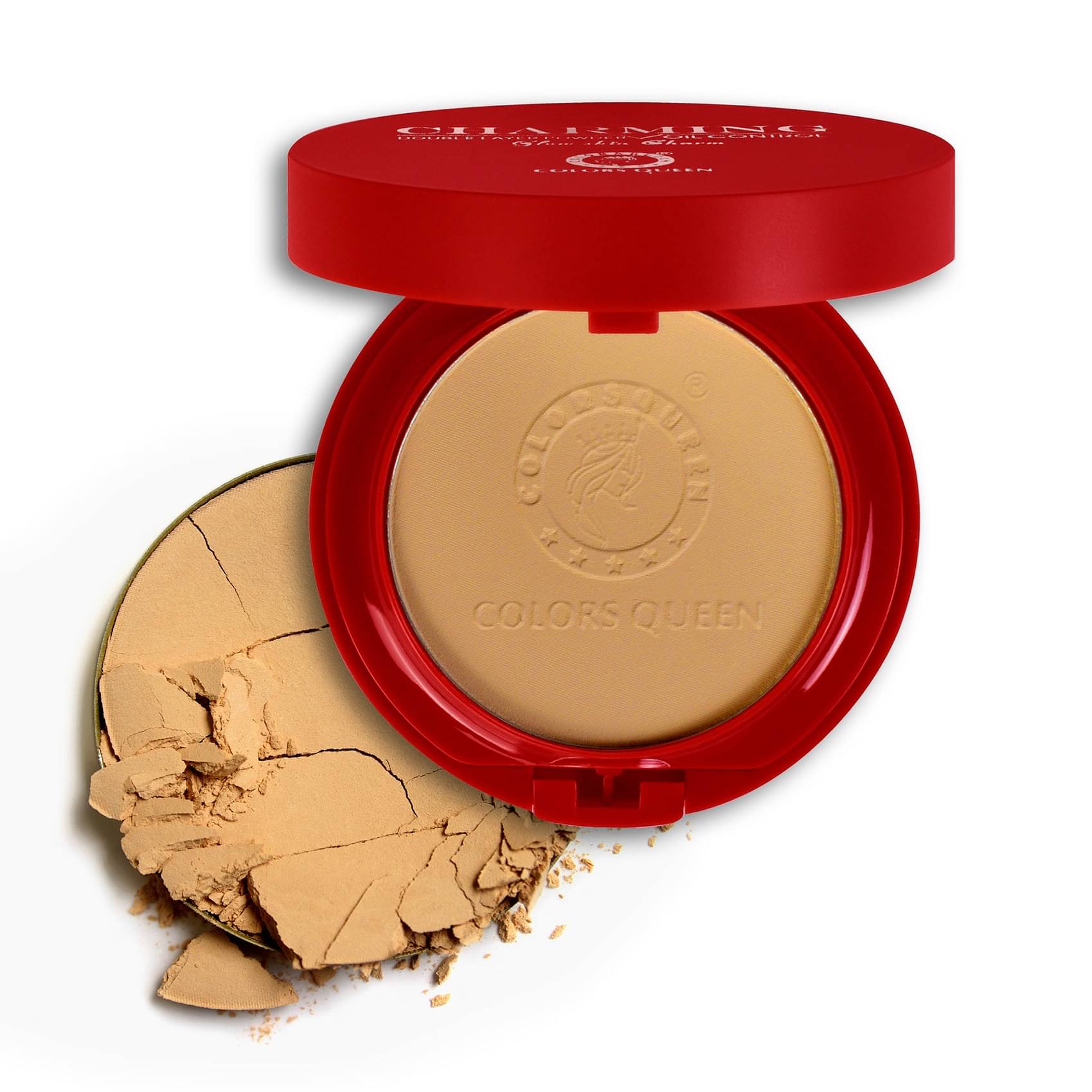     			Colors Queen 2-in-1 Charming Compact Powder with Mirror and Puff 18g, Honey (Shade - 03)