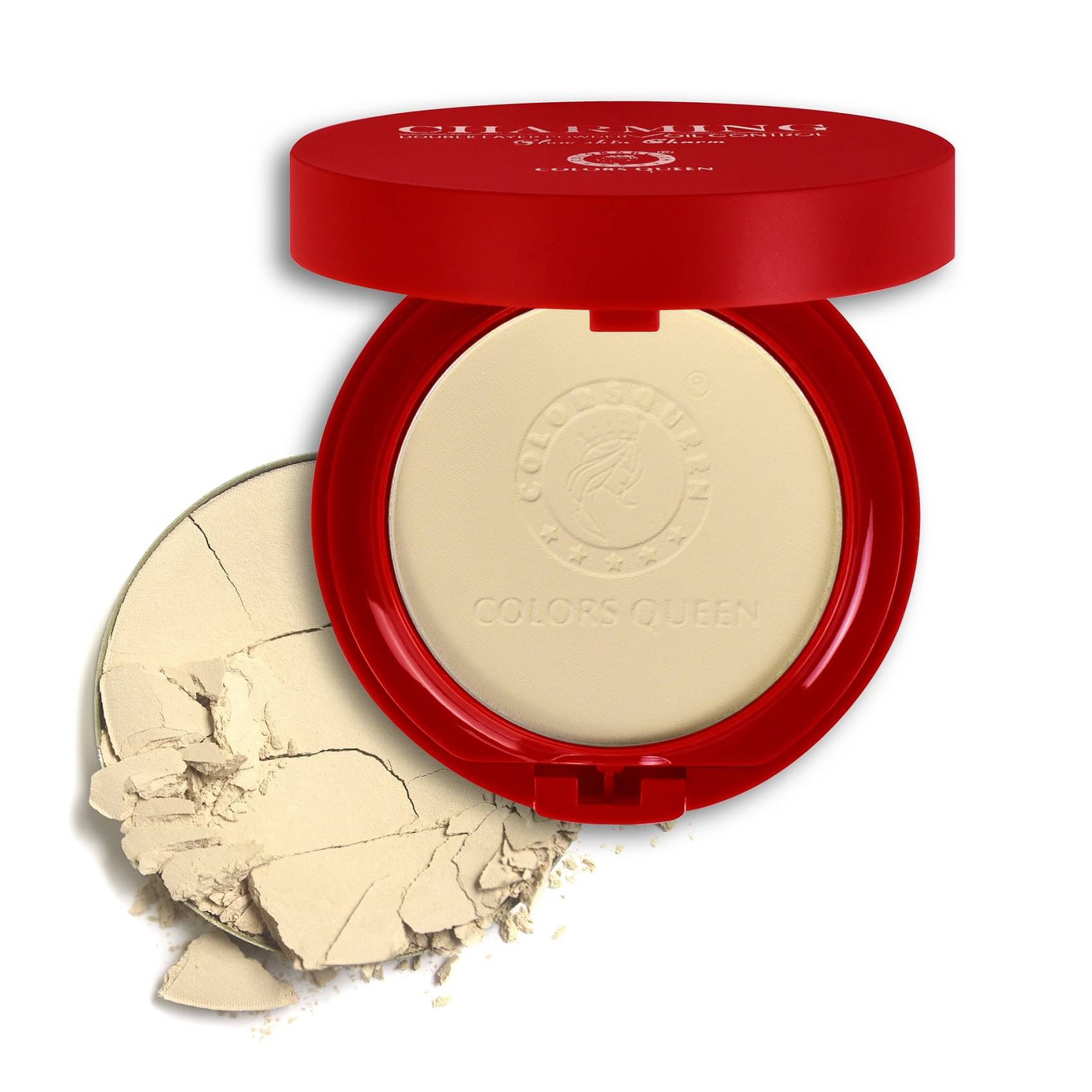     			Colors Queen 2-in-1 Charming Compact Powder with Mirror and Puff 18g, Ivory (Shade - 01)