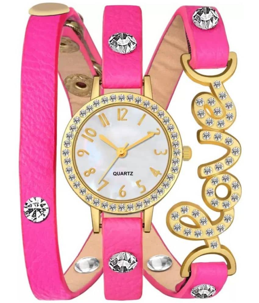 Cosmic - Pink Leather Analog Womens Watch