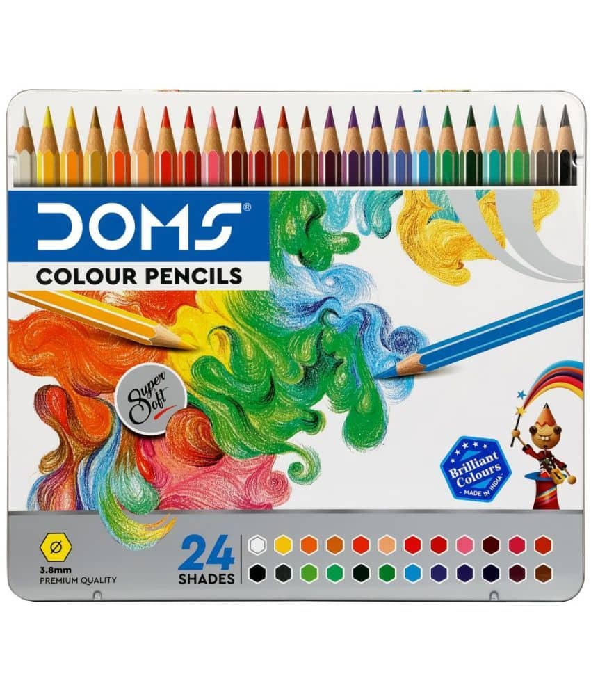 Doms Fsc 24 Pencil Flat Tin New - Stationery | Buy online on ZillyBuy