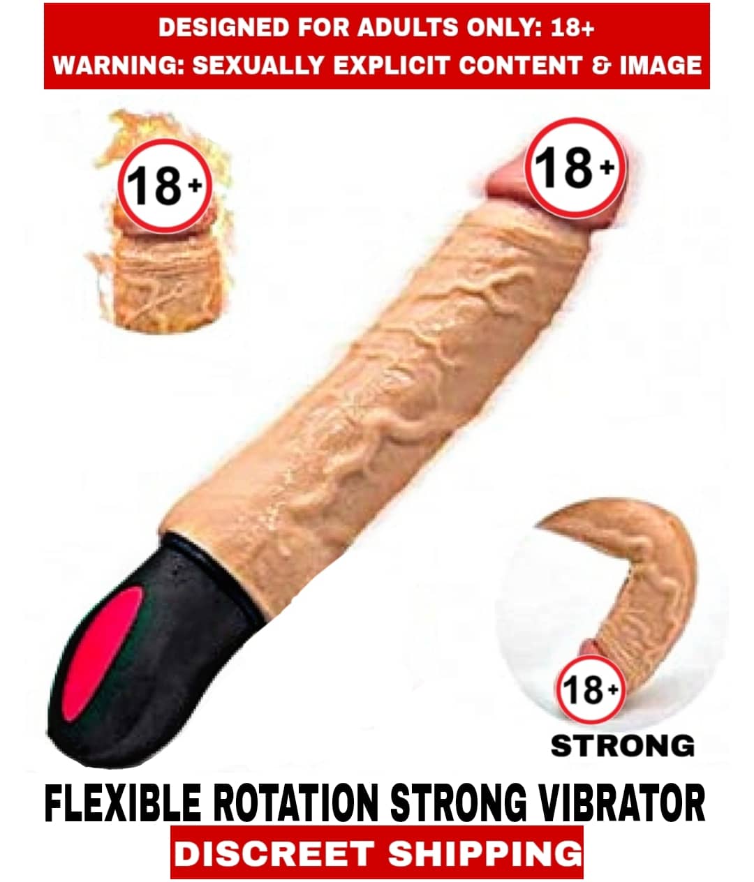 FEMALE ADULT SEX TOYS Solid FLEXIBLE Silicon THRUSTING ROTAION G-Spot Vibrator For Women