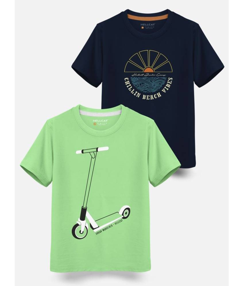     			HELLCAT Pack of 1 Boys Cotton Blend T-Shirt ( Light Green )