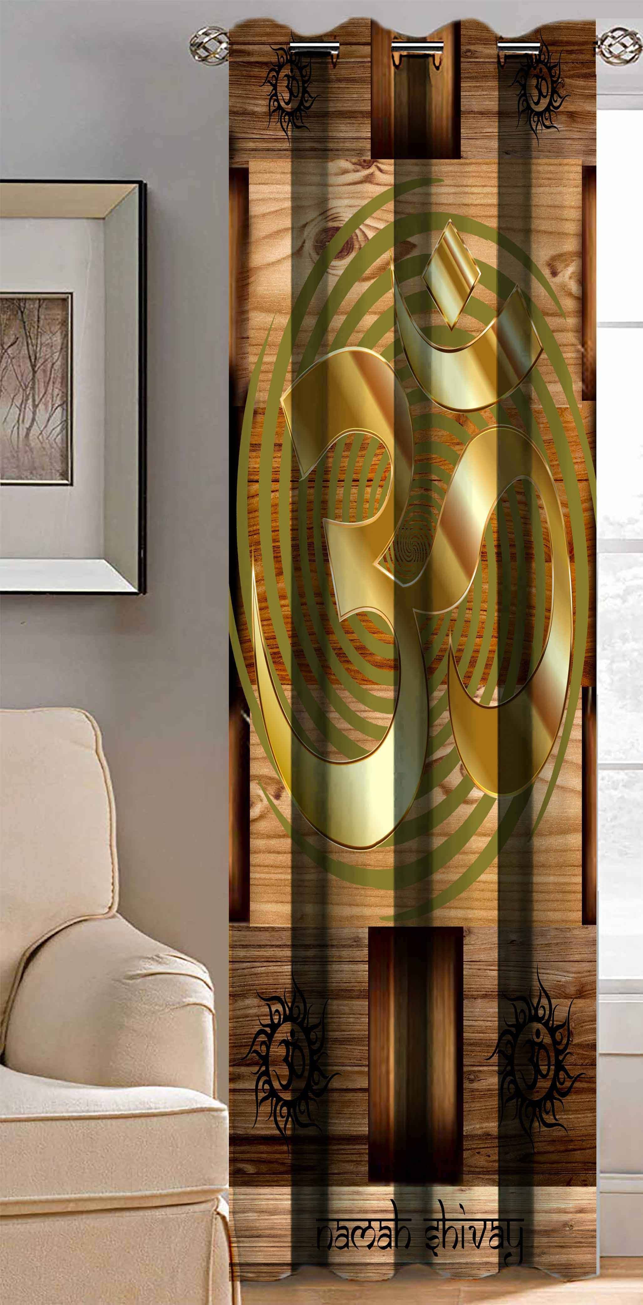 BELLA TRUE Ethnic Printed Semi Transparent Eyelet Curtain7 Ftpack of 1 BELLA TRUE Ethnic Printed Semi Transparent Eyelet Curtain7 Ftpack of 1