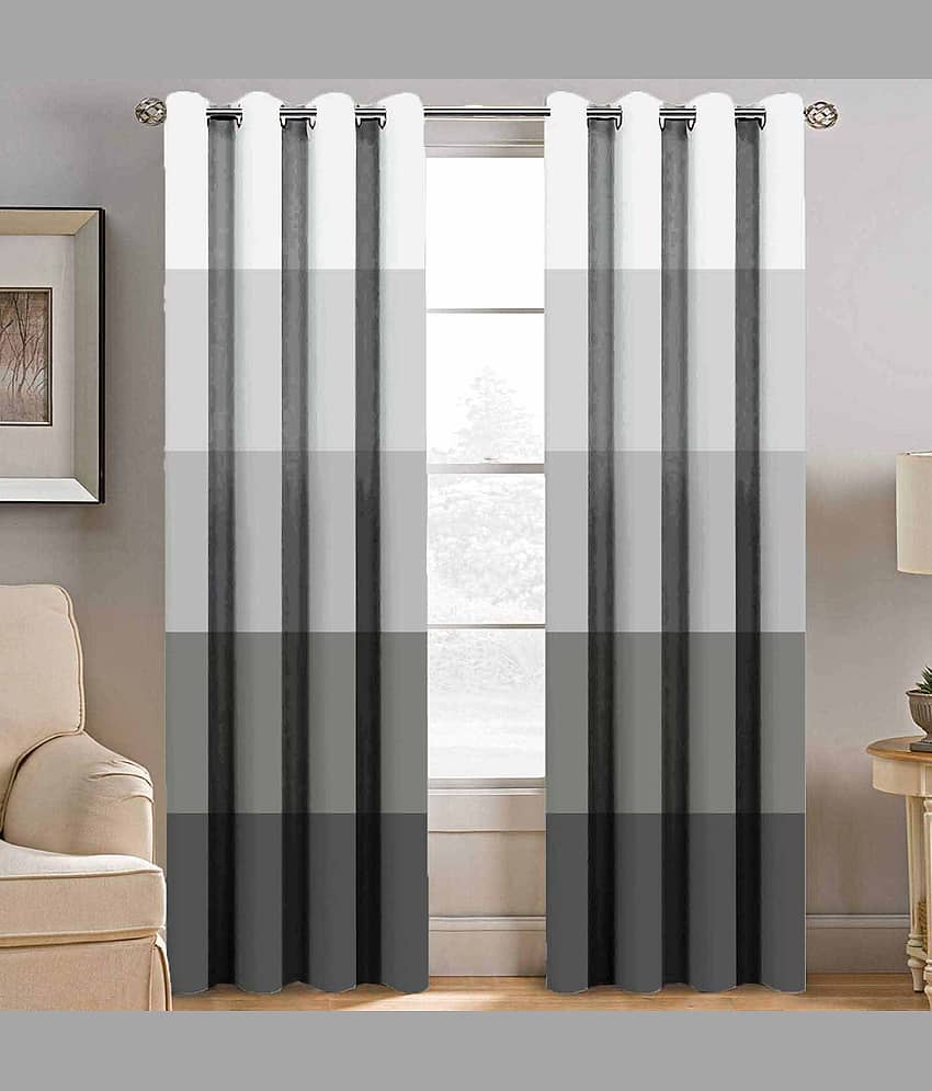 BELLA TRUE Printed SemiTransparent Curtain 7 ft Pack of 2 Multi Color