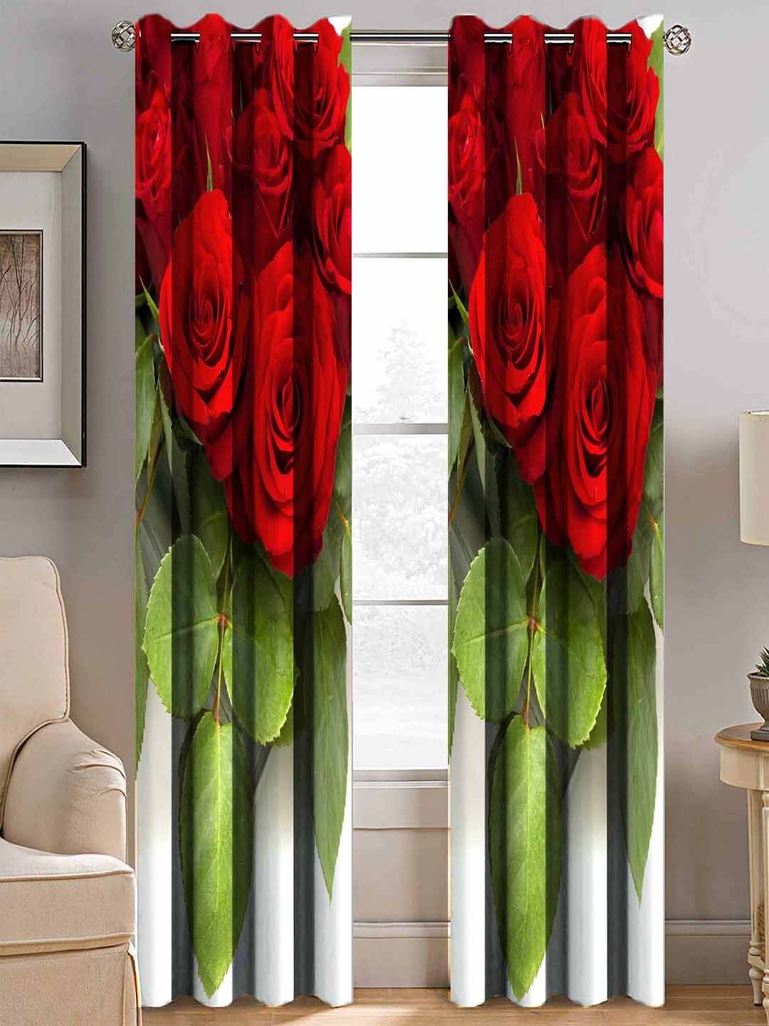     			BELLA TRUE  Set of 2 Window SemiTransparent Eyelet Polyester Multi Color Curtains ( 152 x 113 cm )