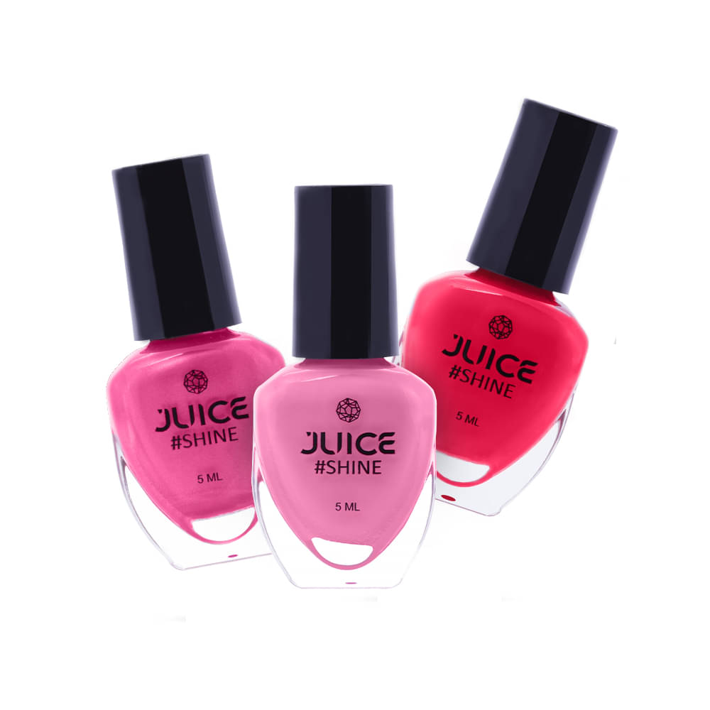    			Juice - Pink Glossy Nail Polish Kit ( Pack of 3 )