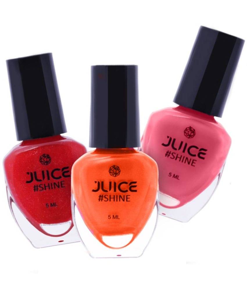     			Juice - Red Glossy Nail Polish Kit ( Pack of 3 )