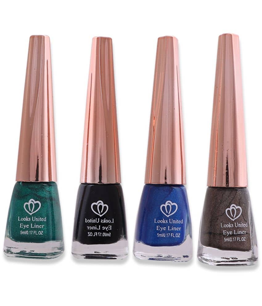 Looks United - Green Metalic Eye Liner Liquid ( Pack of 4 ) - Makeup - Eyes | Buy online on ZillyBuy