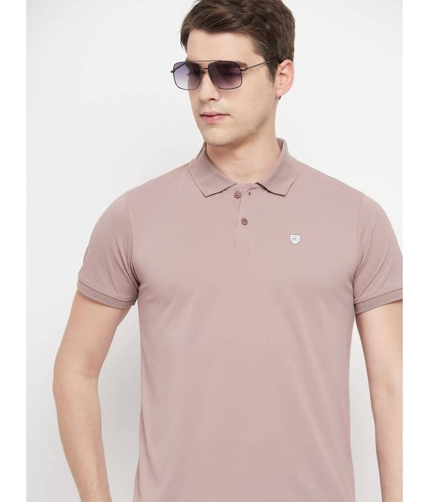 OGEN Pack of 1 Cotton Blend Regular Fit Solid Half Sleeves Men's Polo T Shirt ( Nude )