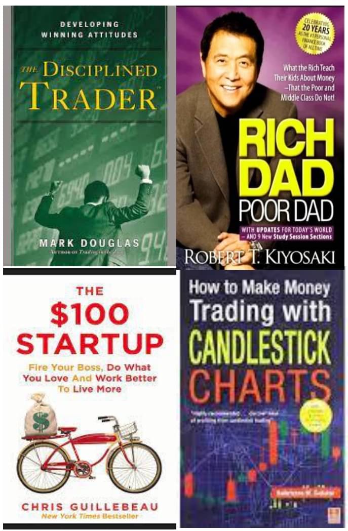 The Disciplined Trader + Rich Dad Poor Dad +100 dollar startup + How to Make Money Trading with Candlestick Charts The Disciplined Trader + Rich Dad Poor Dad +100 dollar startup + How to Make Money Trading with Candlestick Charts