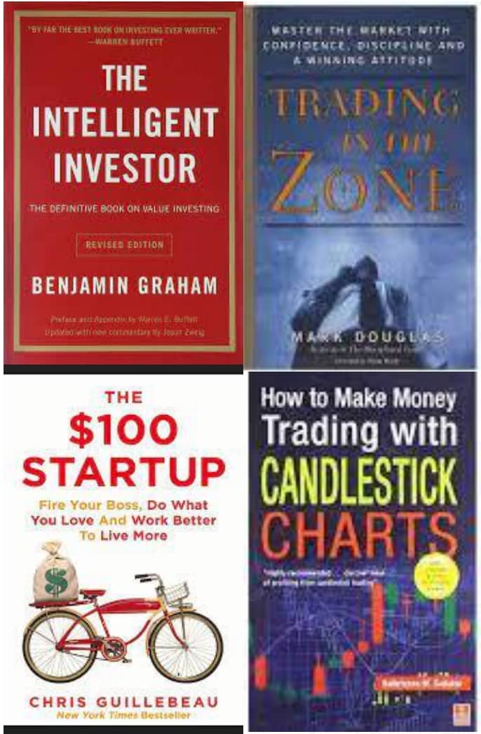 The Intelligent Investor + Trading in the zone + 100 dollar startup +  How to Make Money Trading with Candlestick Charts - Stationery | Buy online on ZillyBuy
