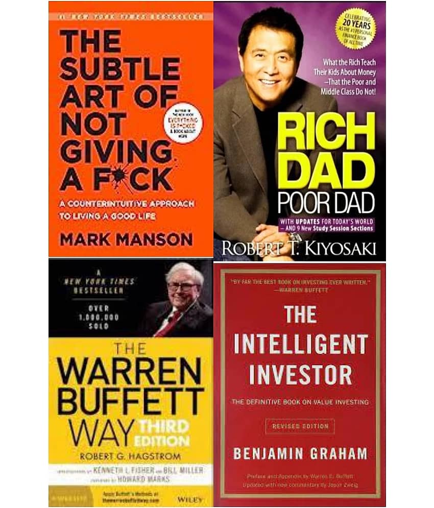 The Subtle Art + Rich Dad Poor Dad + The warren buffett way + Intelligent Investot - Stationery | Buy online on ZillyBuy