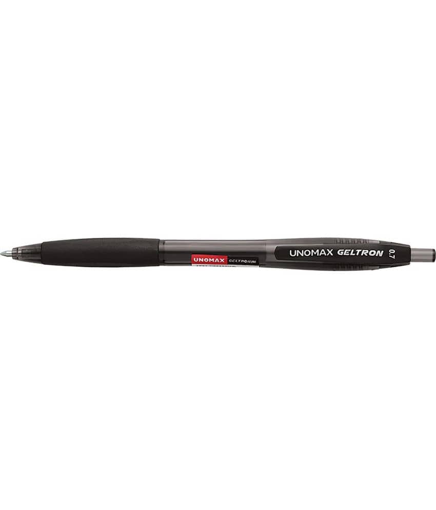 Unomax Geltron Retractable Gel Pen Black Gel Pen (Pack Of 20, Black) - Stationery | Buy online on ZillyBuy