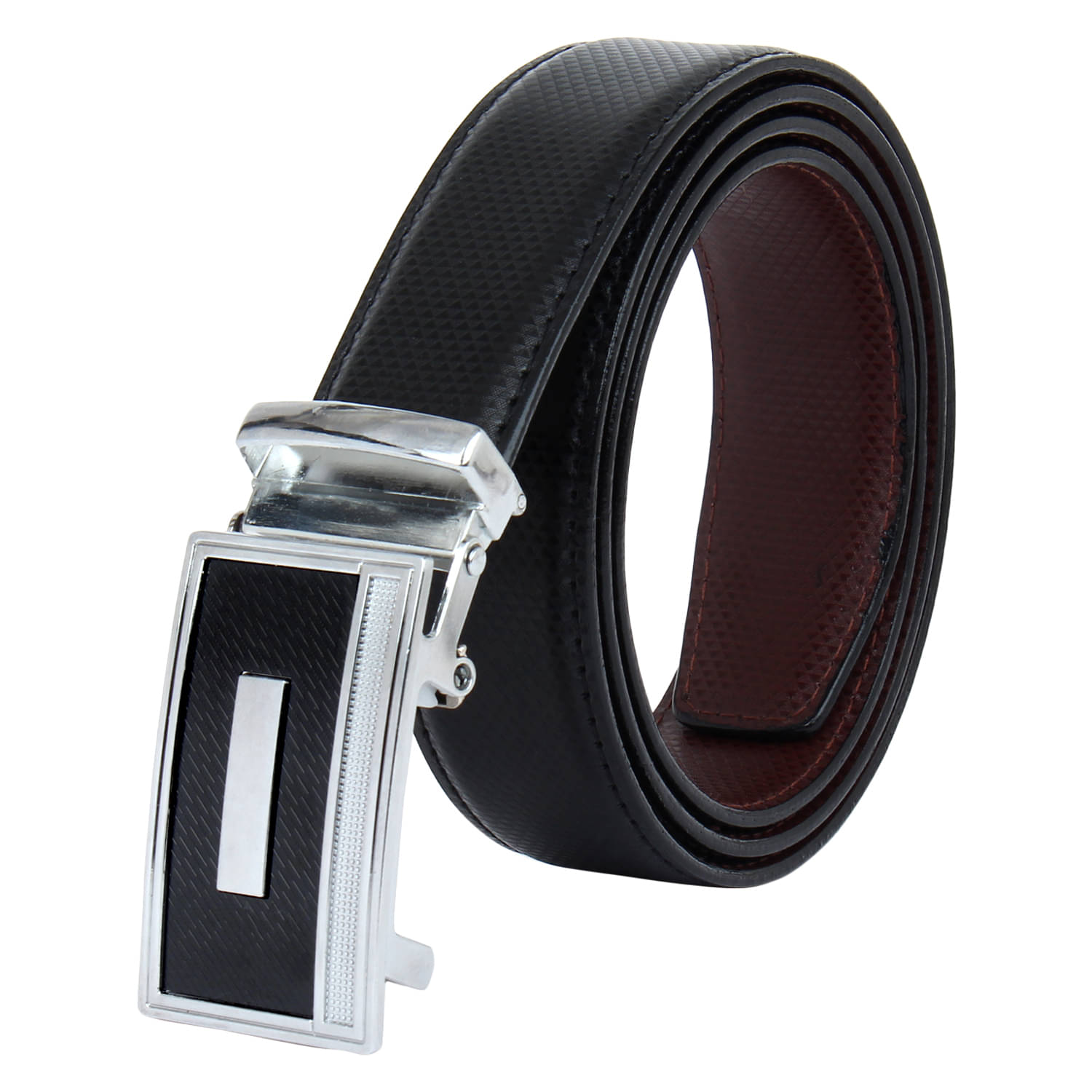 Zacharias - Black Leather Men's Reversible Belt ( Pack of 1 ) Zacharias - Black Leather Men's Reversible Belt ( Pack of 1 )