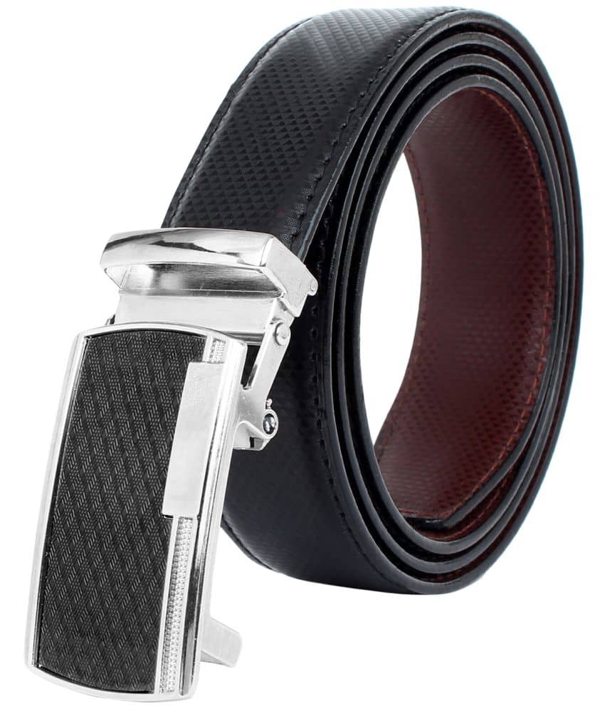 Zacharias - Black Leather Men's Reversible Belt ( Pack of 1 )