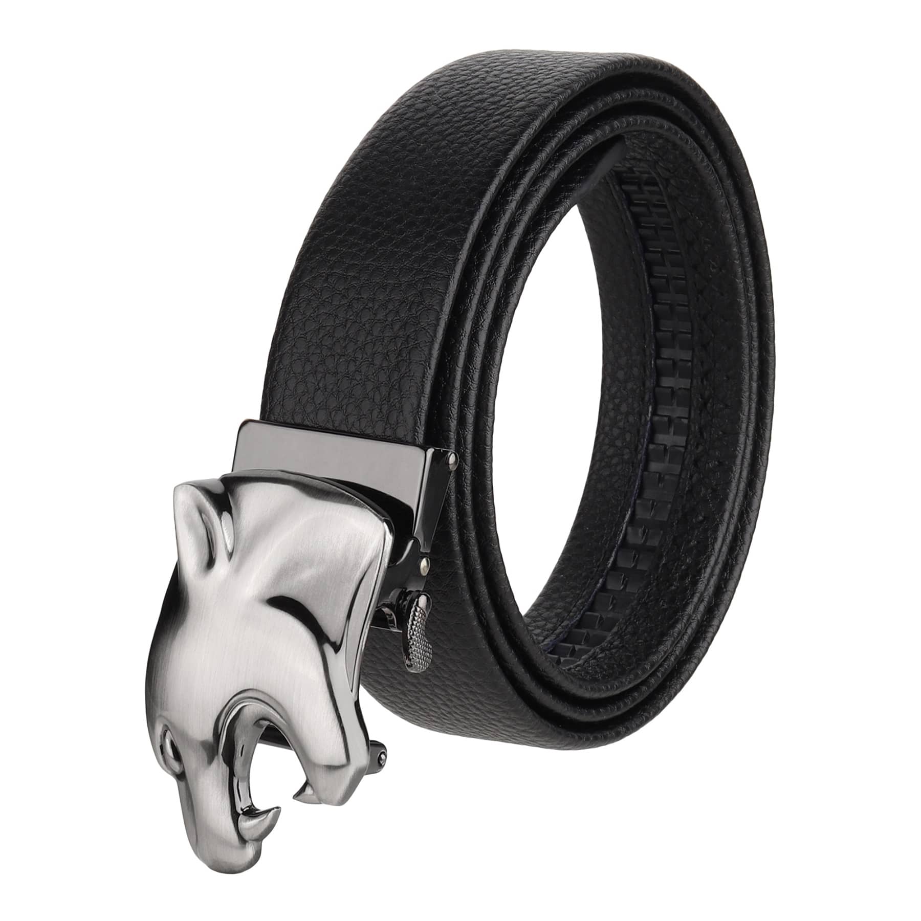 Zacharias - Black Leather Men's Casual Belt ( Pack of 1 )