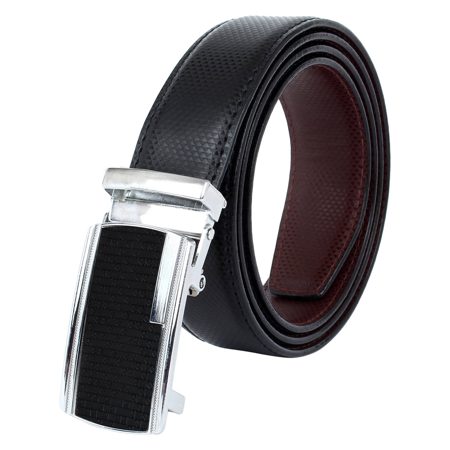 Zacharias - Black Leather Men's Reversible Belt ( Pack of 1 ) Zacharias - Black Leather Men's Reversible Belt ( Pack of 1 )