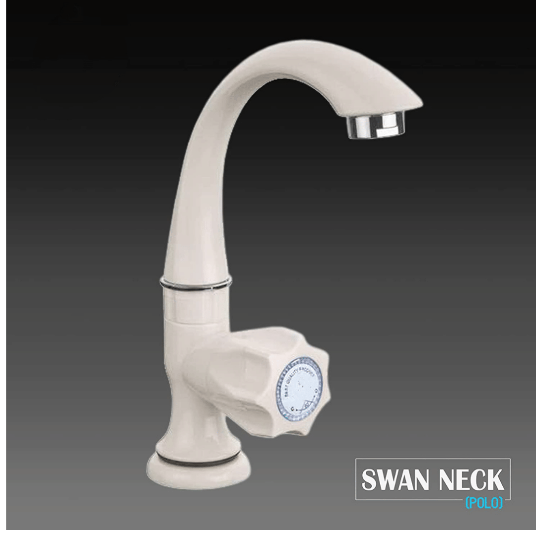 BATHONIX PVC Plastic Swan Neck for WashBasin(Pack of 1) Plastic (ABS) Wash Basin Tap (Pillar Cock)