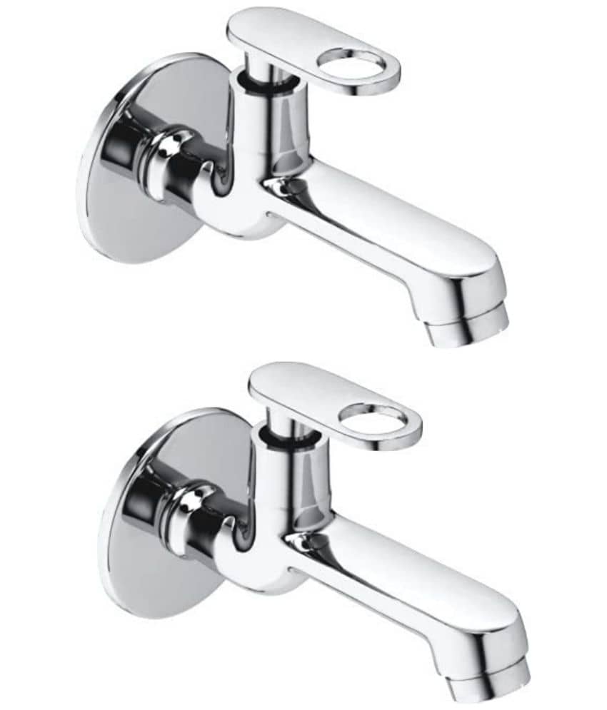 Cossimo Brass Orio Long Body Bib Cock Tap (Pack of 2) Steel Bathroom Tap (Bib Cock)