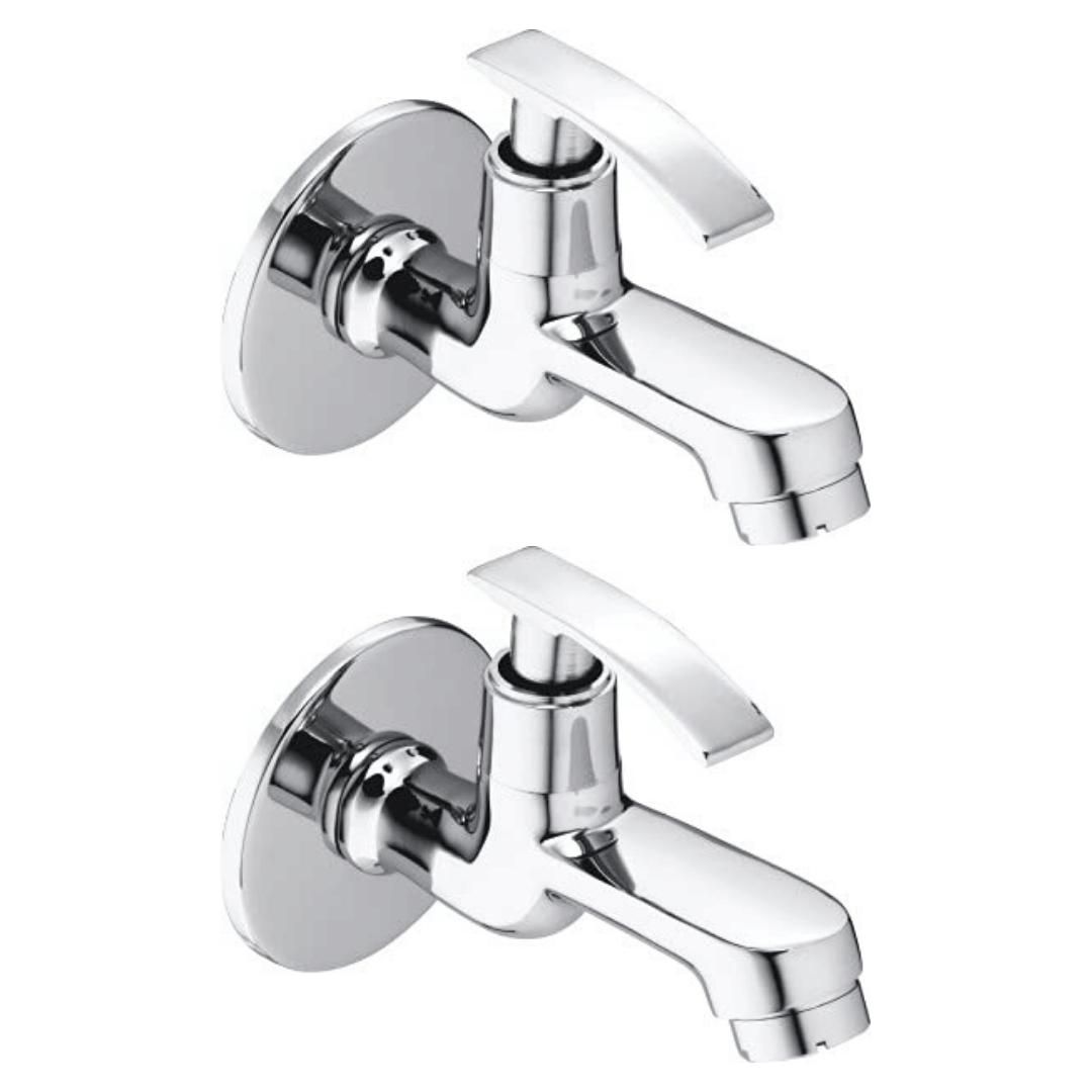 Cossimo Brass Soft Bib Cock Tap (Pack of 2) Brass Bathroom Tap (Bib Cock)