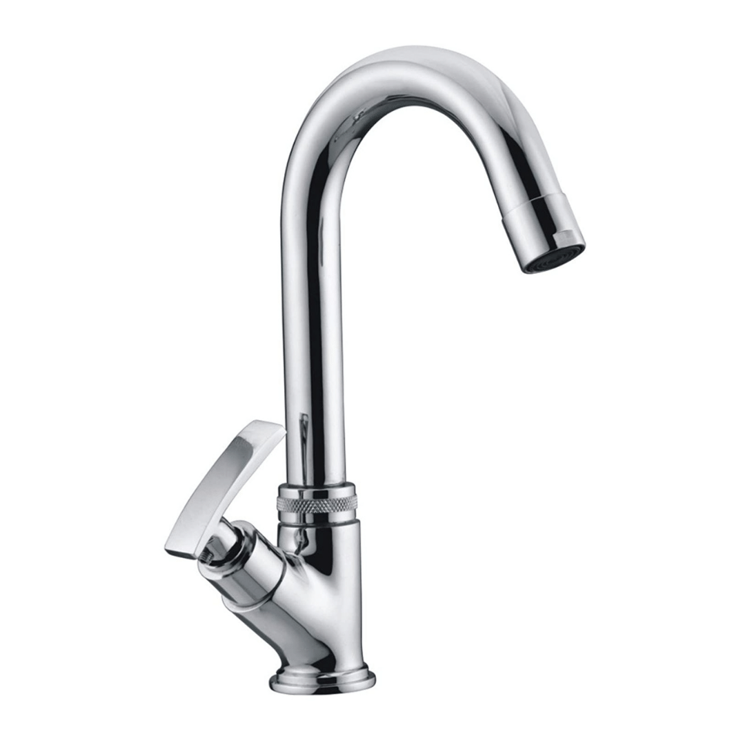     			Cossimo Brass Soft SwanNeck Pillar Tap for WashBasin Brass Wash Basin Tap (Pillar Cock)