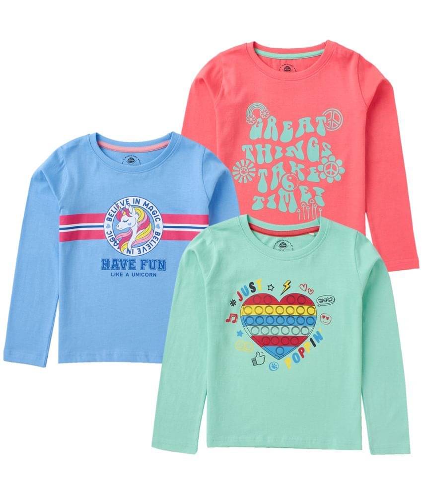     			Cub Mcpaws - Multi Cotton Girls T-Shirt ( Pack of 3 )