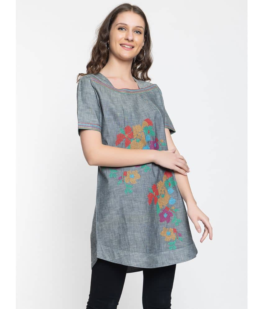 Denim Short Kurti For Women (Pack of 1) - Kurtis, Tunics | Buy online on ZillyBuy