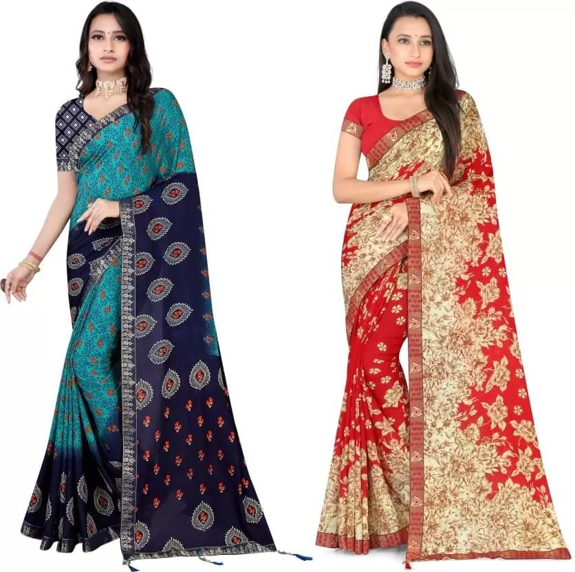LEELAVATI Georgette Embroidered Saree With Unstitched Blouse Piece ( Multicolor ) LEELAVATI Georgette Embroidered Saree With Unstitched Blouse Piece ( Multicolor )