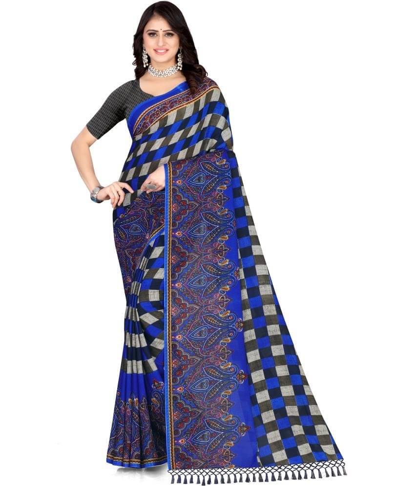     			LEELAVATI Georgette Embroidered Saree With Unstitched Blouse Piece ( Multicolor )