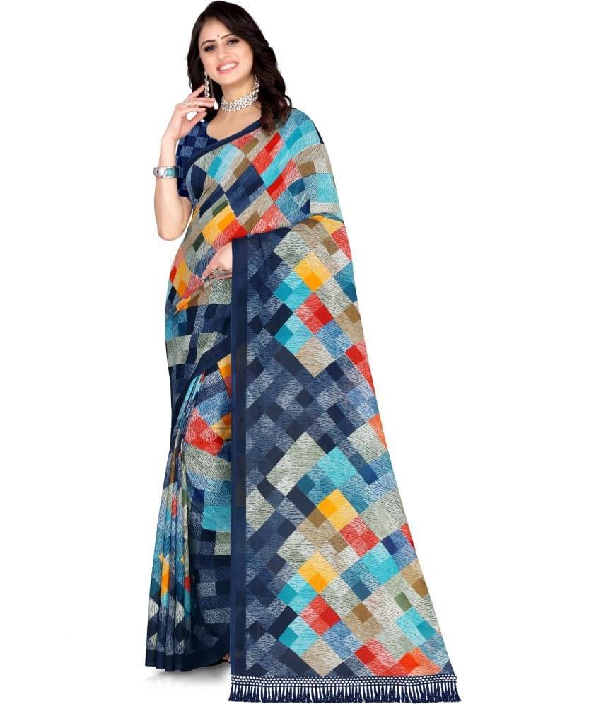 LEELAVATI Georgette Embroidered Saree With Unstitched Blouse Piece ( Multicolor ) LEELAVATI Georgette Embroidered Saree With Unstitched Blouse Piece ( Multicolor )