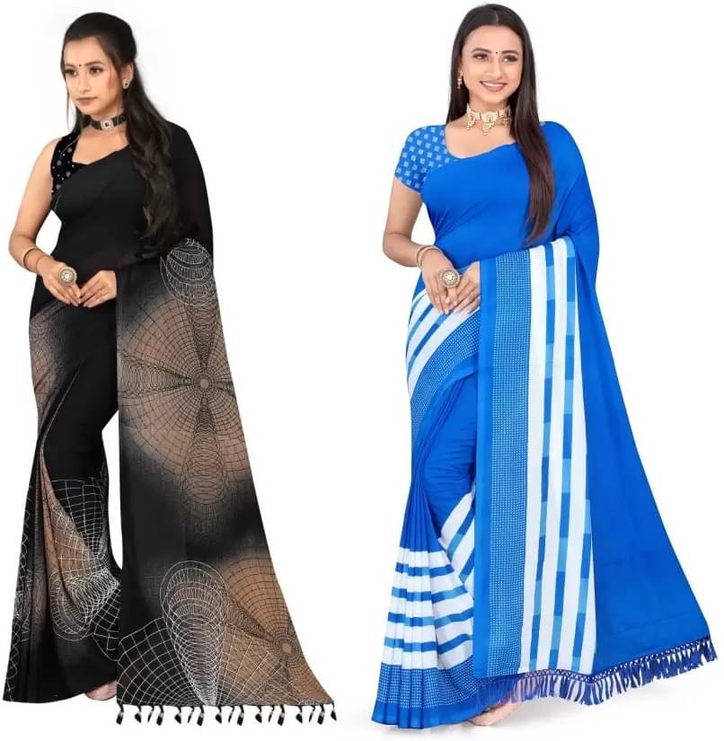 LEELAVATI Georgette Embroidered Saree With Unstitched Blouse Piece ( Multicolor ) LEELAVATI Georgette Embroidered Saree With Unstitched Blouse Piece ( Multicolor )