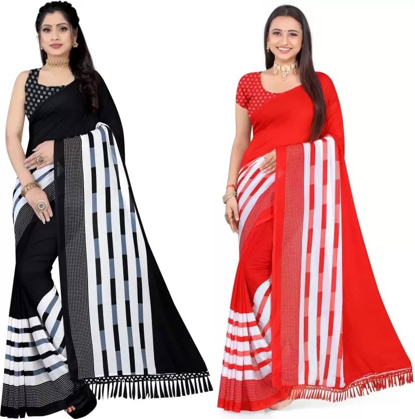LEELAVATI Georgette Self Design Saree With Unstitched Blouse Piece ( Multicolor ) LEELAVATI Georgette Self Design Saree With Unstitched Blouse Piece ( Multicolor )