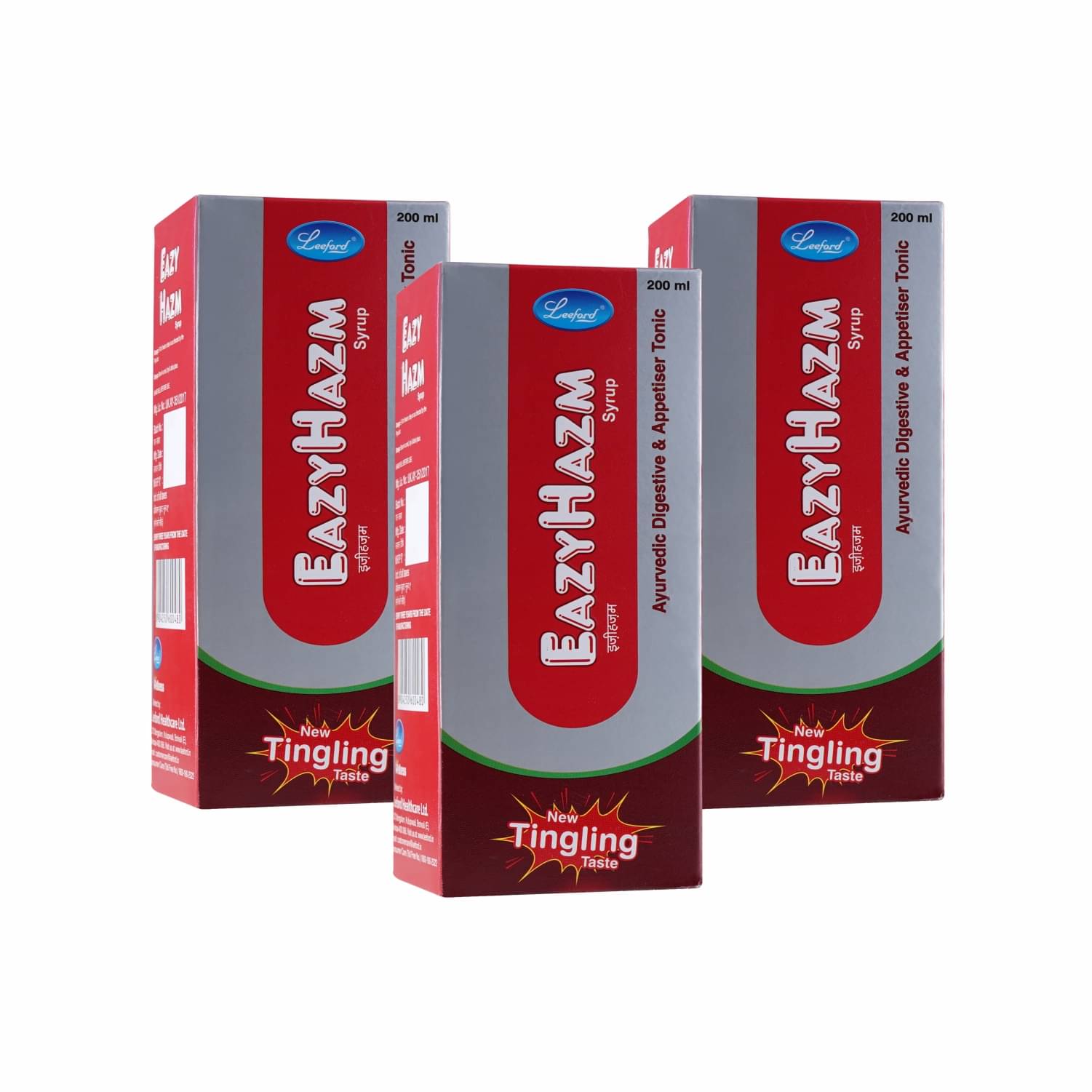     			Leeford EazyHazm Syrup 200ml | Ayurvedic Digestive & Appetiser Tonic | New Tingling Taste Pack of 3