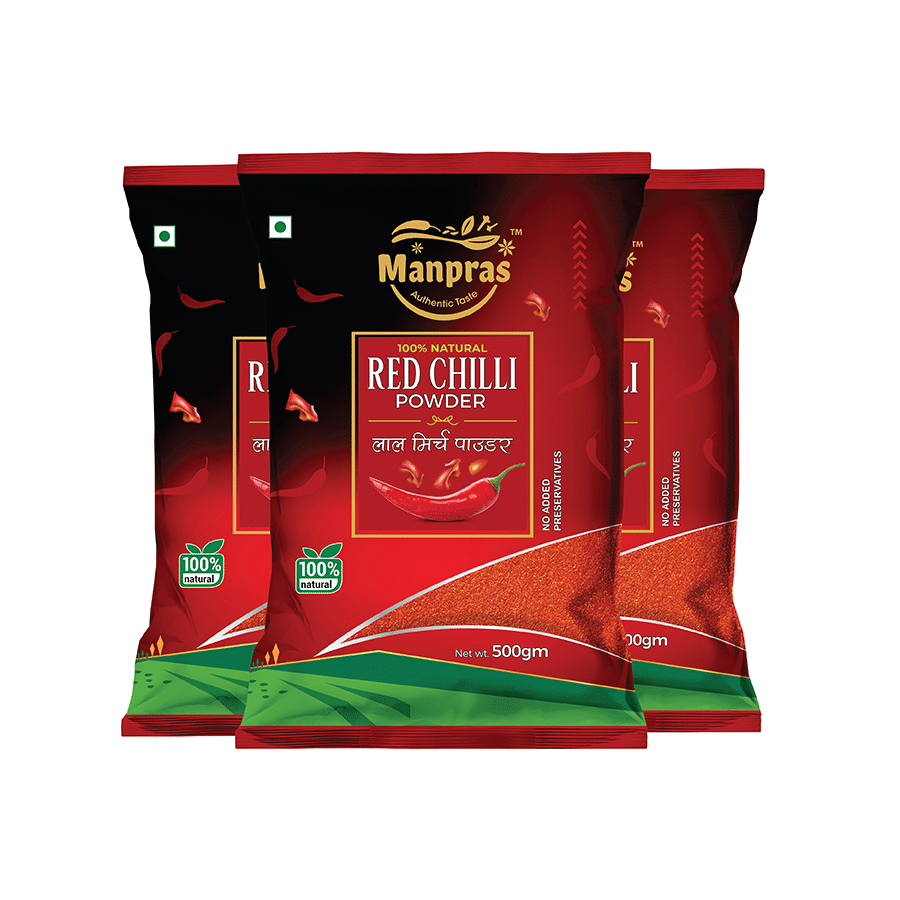     			MANPRAS - 500 gm Laal Mirch (Red Chili) ( Pack of 3 )