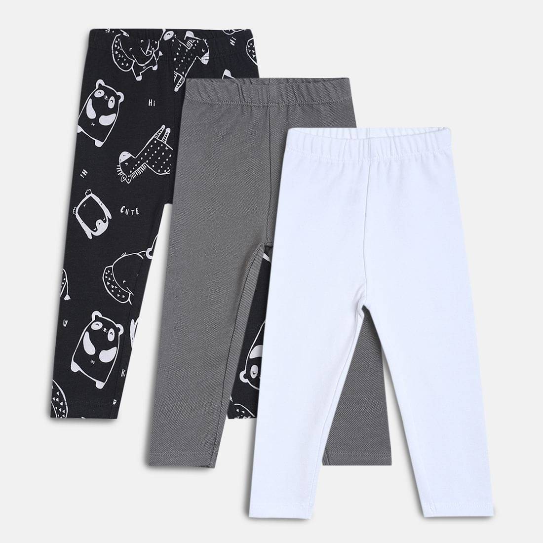     			MINI KLUB Pack of 3 Baby Girls Cotton Legging ( Multi )